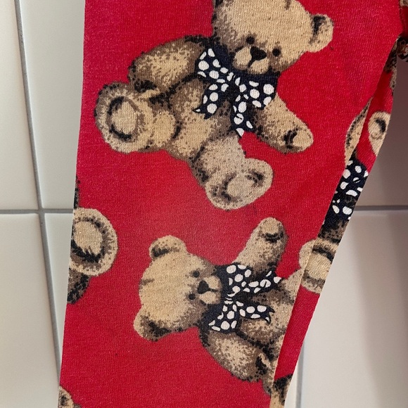 Vintage (USA) Other - Vintage Red Teddy Bear Leggings, size 2T